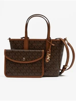 Dark brown Women's Patterned Handbag Michael Kors XS Open Tote - Ladies