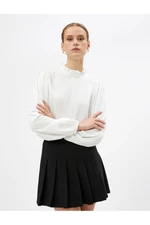 Koton Blouse with Balloon Sleeves Ruffle Collar Elasticated Sleeves Viscose