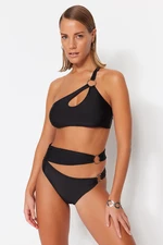 Trendyol High Waist Normal Leg Bikini Bottom with Black Accessories