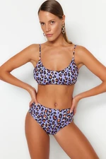 Trendyol Animal Print High Waist Bikini Bottoms with Regular Legs