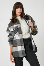 Koton Women's Gray Plaid Jacket