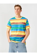 Koton Printed Colored Stripes T-Shirt