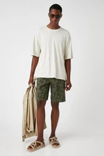 Koton Camouflage Patterned Gabardine Shorts