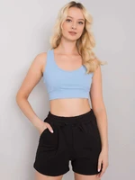 RUE PARIS Light blue crop