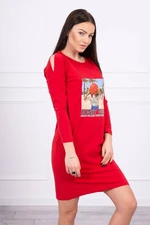 Honey girl red print dress