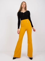 Elegant mustard trousers with Salerno folds