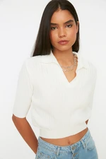 Trendyol Ecru Crop Knitwear Blouse