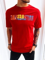 Red men's T-shirt with Dstreet print