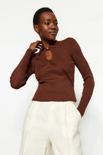 Trendyol Brown Polo Collar Knitwear Sweater