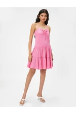 Koton Mini Dress Tiered with Straps and Ruffle Detailed