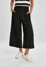 Women's wide viscose culotte black