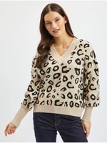 Orsay Beige Women Patterned Sweater - Women