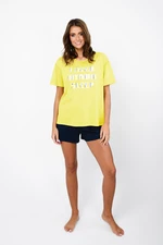 Sidari Women's Short Sleeves, Shorts - Yellow/Navy Blue