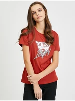 Red Women's T-Shirt Guess - Women