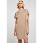 Women's dress with beige lace