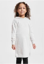 Girls' oversized terry dress with a hood - light gray