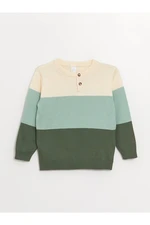 LC Waikiki Crew Neck Long Sleeve Color Block Baby Boy Knitwear Sweater