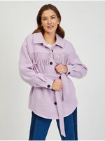 Light Purple Shirt Winter Jacket with Fringe ORSAY - Women