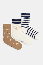 Dětské ponožky Tommy Hilfiger 3-pack béžová barva, 701229875