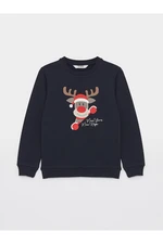 LC Waikiki Boys' Crew Neck Christmas Theme Long Sleeve Sweatshirt