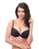 WONDERBRA FULL EFFECT PLAIN BRA - Hladká podprsenka s double push-up efektom - čierna