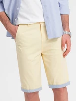 Ombre Men's chinos shorts with denim trim