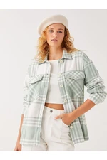 LC Waikiki Women's Plaid Long Sleeve Lumberjack Shirt Jacket