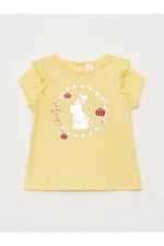 LC Waikiki Crew Neck Short Sleeve Printed Baby Girl T-Shirt