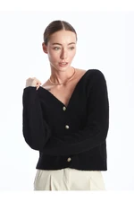 LC Waikiki V-Neck Plain Long Sleeve Women's Knitwear Cardigan