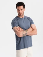 Ombre Men's classic cotton BASIC T-shirt - dark blue