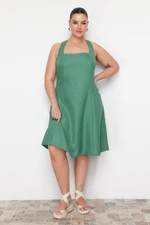 Trendyol Curve Green Square Collar Summer Woven Dress