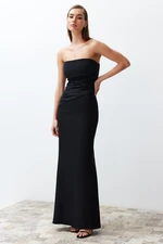 Trendyol Black Fitted Woven Long Evening Evening Dress