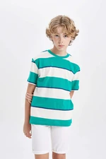 DEFACTO Boy Crew Neck Striped Short Sleeve T-Shirt