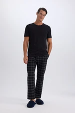 DEFACTO Regular Fit Checkered Long Length Pajama Bottoms with Pockets