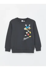 LC Waikiki Crew Neck Mickey Mouse Printed Long Sleeve Boys' T-Shirt