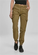 Women's high-waisted cargo trousers summer olive