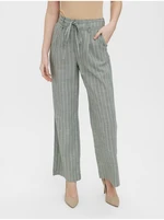 Light green striped wide trousers VERO MODA Serena - Women