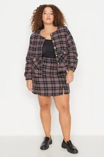 Trendyol Curve Plaid Patterned Tweed Skirt