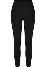 Women's high-waisted shiny stripe leggings black/black