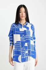 DEFACTO Regular Fit Patterned Long Sleeve Shirt