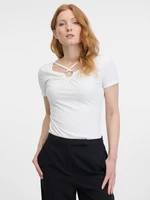 Orsay White Ladies T-shirt with Decorative Detail - Women