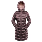 Long women's ultralight coat ALPINE PRO OREFA pink cosmos