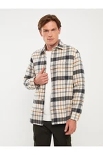 LC Waikiki Comfortable Fit Long Sleeve Plaid Men's Shirt Jacket