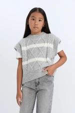 DEFACTO Girl's Crew Neck Striped Sweater