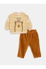 LC Waikiki Crew Neck Long Sleeve Baby Boy Sweatshirt and Trousers 2-Piece Set