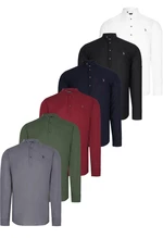 SET OF SIX G783 DEWBERRY JUDGE COLLAR SHIRT-BLACK-WHITE-NAVY-KHAKI-BURGUNDY-ANTHRACITE