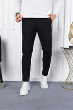 36197 Dewberry Ids Slim Fit Lycra Fabric Mens Trousers-BLACK