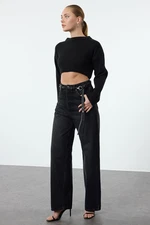 Trendyol Black High Waist Loose Wide Leg Jeans