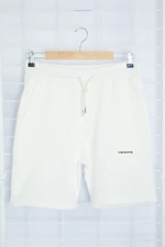 Trendyol Ecru Regular/Normal Cut Text Printed Shorts & Bermuda