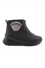 DGN M844 Women's Silver Gemstones, Lettering Detail, and Sheepskin Zip Front Boots.